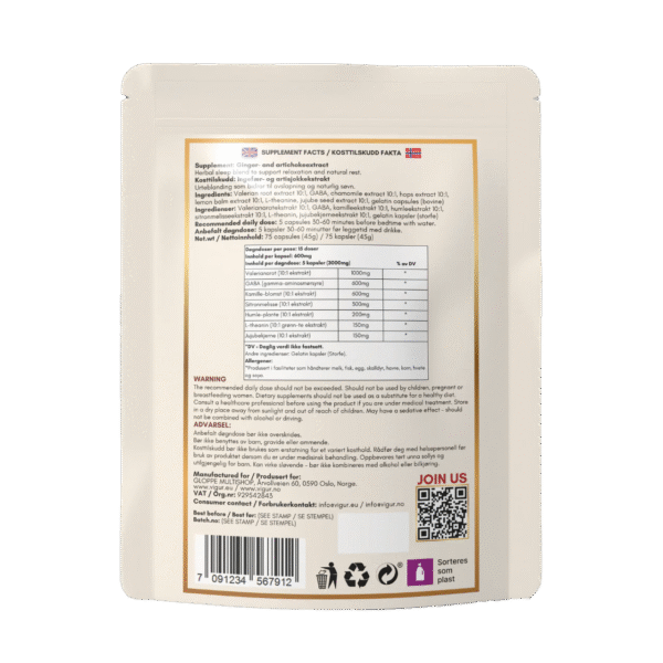 Natural Sleep Blend - Valerian + GABA - Bilde 2