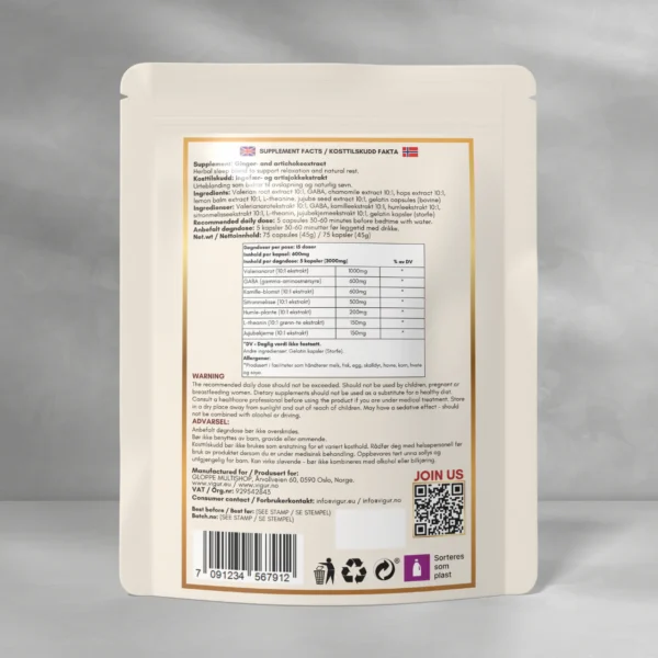 Natural Sleep Blend - Valerian + GABA - Bilde 2